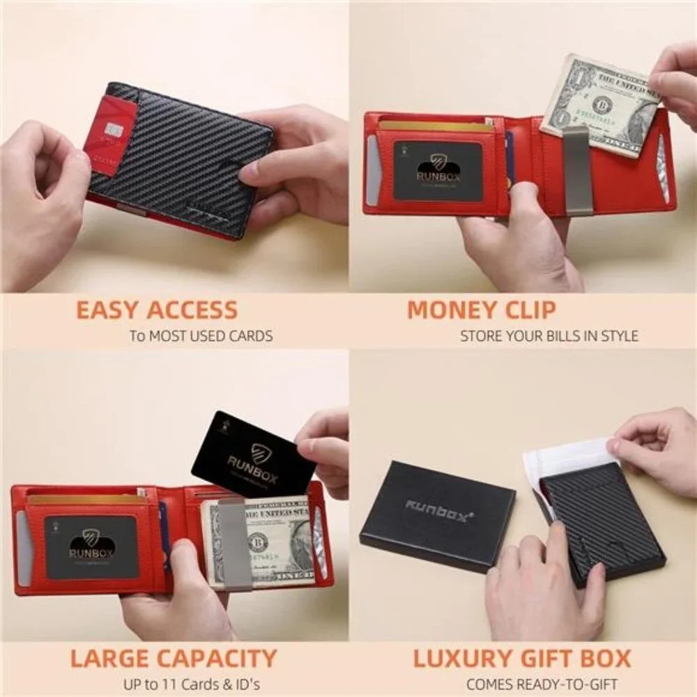 New Money Clip Slim Wallets for Men RFID Blocking 11 Card Holder Minimalist